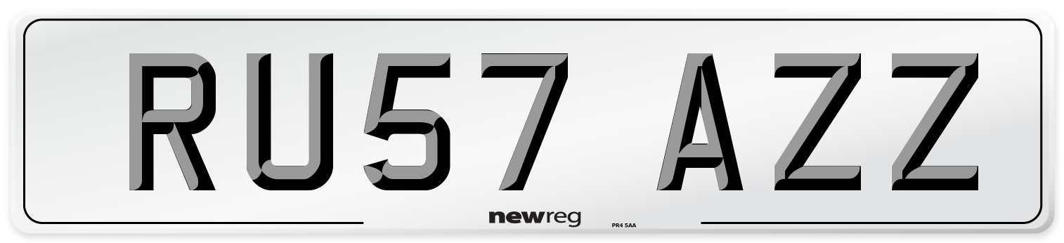 RU57 AZZ Number Plate from New Reg